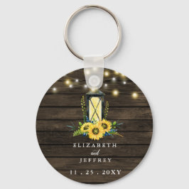 Chaveiro Barn Wood String Luzes Sunflower Casamento