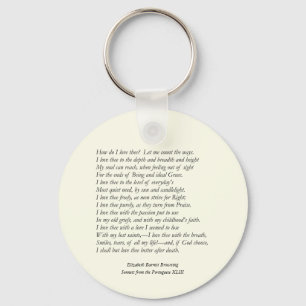 Chaveiro Barrett Browning - Sonnets dos portugueses 43