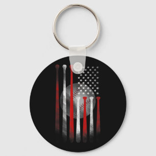 Chaveiro Baseball American Flag Vintage