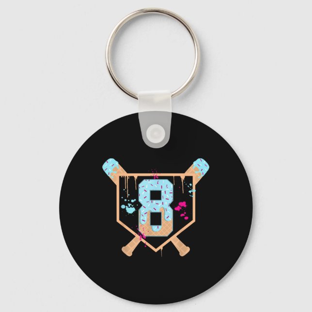 Chaveiro Baseball com 8 anos de Sorvete Derrubado 8. Aniver (Frente)