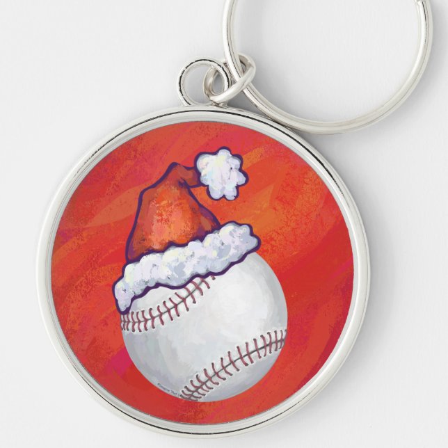 Chaveiro Baseball com Santa Hat em Vermelho (Frente)