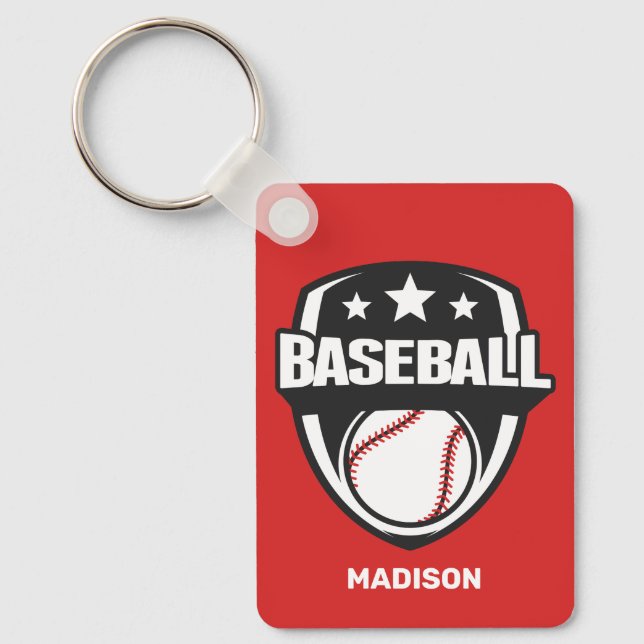 Chaveiro Baseball de cores e nome personalizado (Frente)