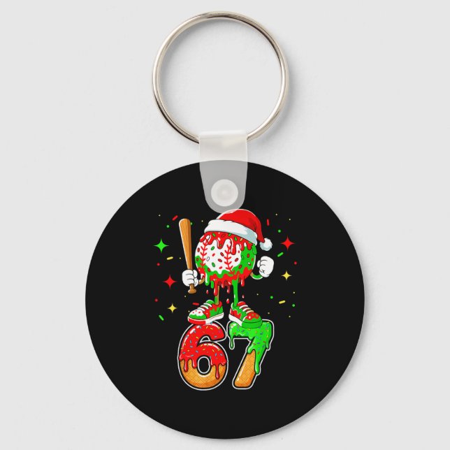 Chaveiro Baseball Drip Número 67 Meme Sorvete Dripng Chri (Frente)