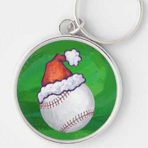 Chaveiro Baseball em Santa Hat em verde