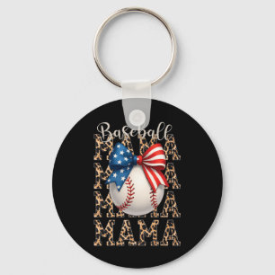 Chaveiro Baseball Mama Game Day Baseball Usa 4 De Julho Mo
