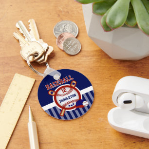Chaveiro Baseball Personalizado Azul escuro e vermelho