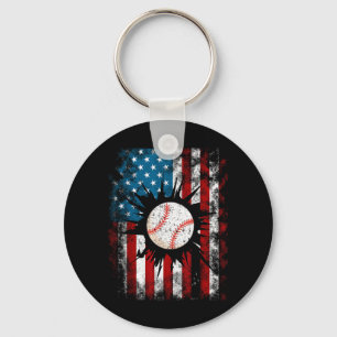 Chaveiro Basebol Americano Bandeira Dos EUA 4 De Julho Meni