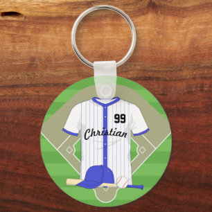 Chaveiro Basebol azul personalizado