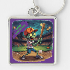 Chaveiro Basebol de Halloween, Zumbi,Cérebros Sobre as Base