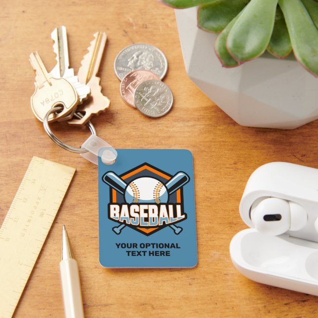 Chaveiro Basebol de texto e cor personalizado (Mesa)
