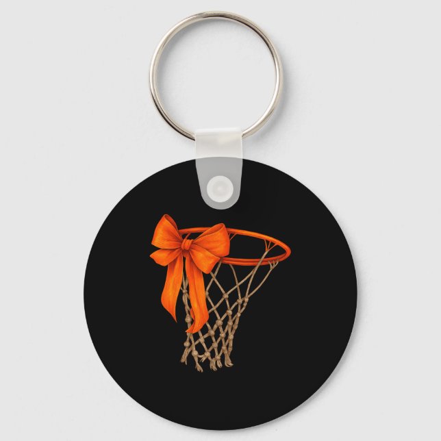 Chaveiro Basketball Hoop With Bow Cute Basketball Aesthetic (Frente)