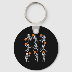 Chaveiro Basquete de Halloween Esqueletos Dunking Dribble M