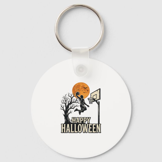 Chaveiro Basquete de Halloween Feliz Halloween Esporte Vint (Frente)