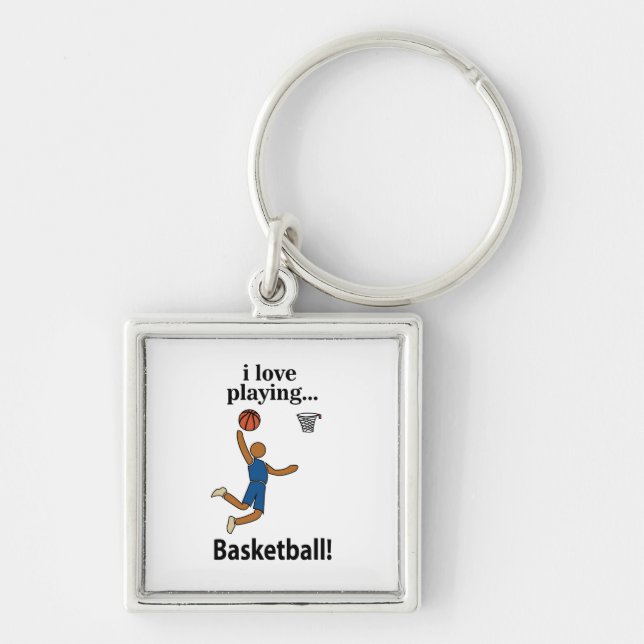 Chaveiro Basquete Eu Adoro Jogar Basquete (Frente)