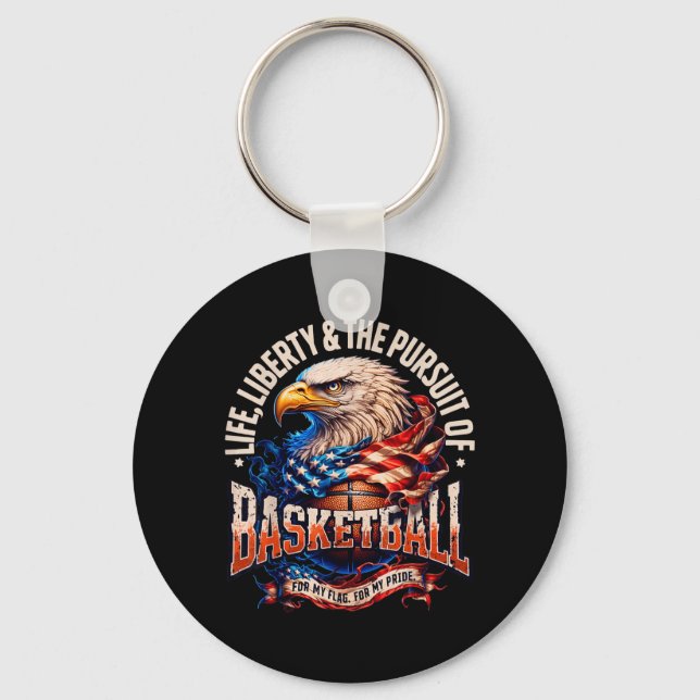 Chaveiro Basquete Orgulhosamente Retro Águia Bandeira Ameri (Frente)