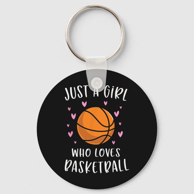 Chaveiro Basquete Para Meninas Apenas Uma Menina Que Ama Ba (Frente)