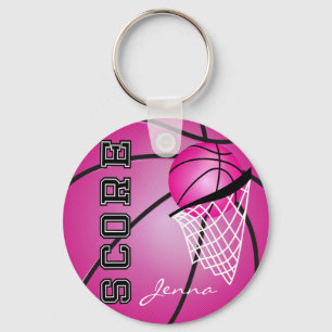 Chaveiro Basquete Rosa DIY Name