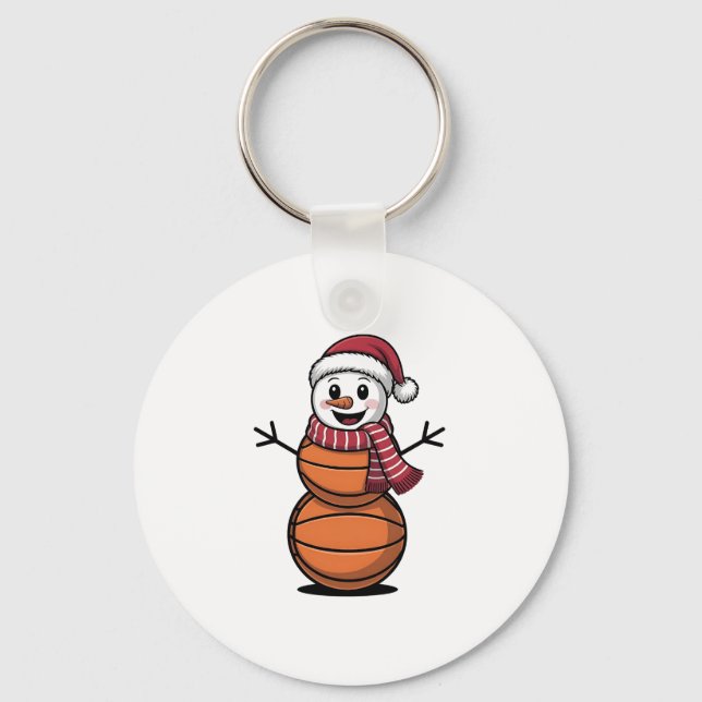 Chaveiro Basquetebol Boneco de Neve Amantes do Esporte de N (Frente)