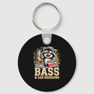 Chaveiro Bass & más decisões guaxinim pescaria cerveja