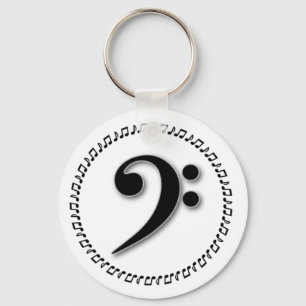 Chaveiro Bass Clef Music Note Design