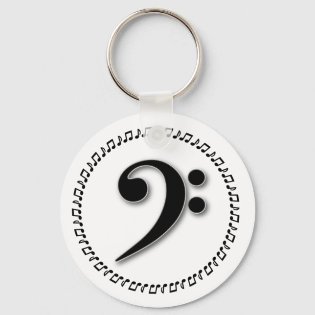 Chaveiro Bass Clef Music Note Design (Frente)