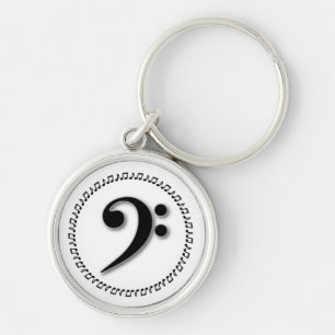 Chaveiro Bass Clef Music Note Design