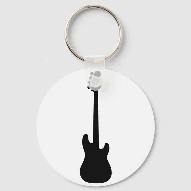 Chaveiro Bass Guitar Silhouette, instrumento musical (Frente)