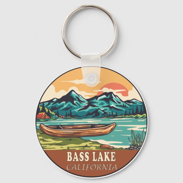 Chaveiro Bass Lake California Barco Fish Emblem (Frente)