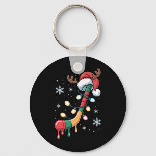 Chaveiro Bastão de Hóquei Pingando Chapéu de Natal Festa