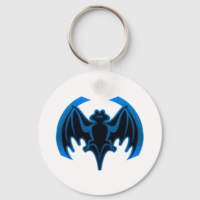 Chaveiro Bat Blue O MUSEUM Zazzle dá presentes (Frente)