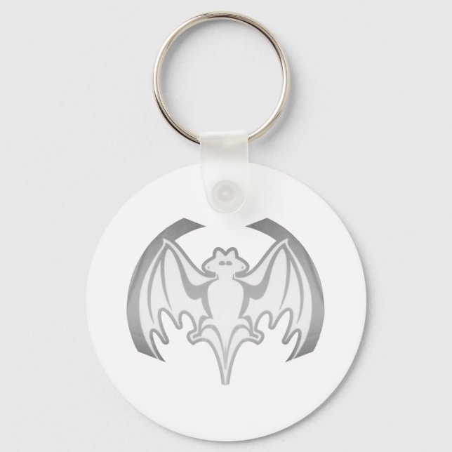 Chaveiro Bat Cinza Inv The MUSEUM Zazzle Gifts (Frente)
