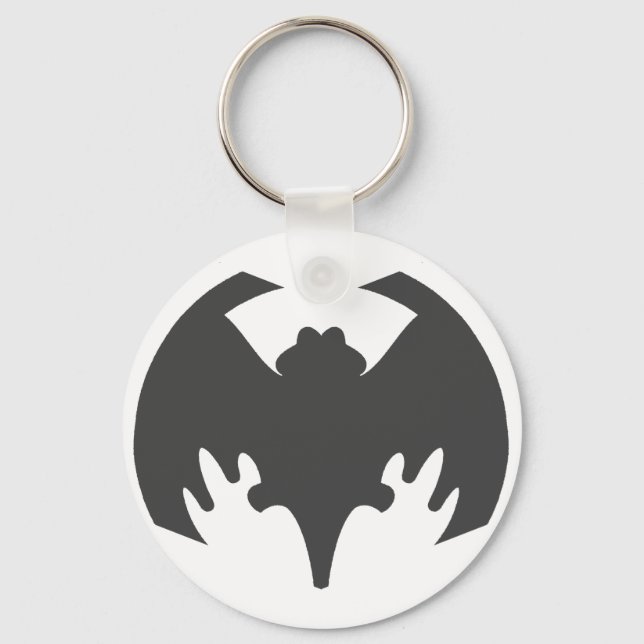 Chaveiro Bat Cinza The MUSEUM Zazzle Gifts (Frente)