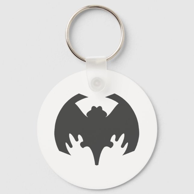 Chaveiro Bat Cinza The MUSEUM Zazzle Gifts (Frente)