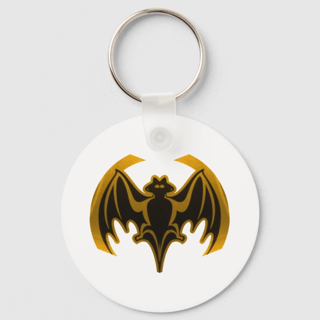 Chaveiro Bat Dourado O MUSEUM Zazzle Dons (Frente)