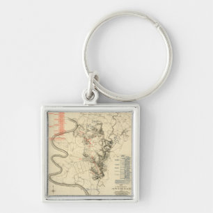 Chaveiro Batalha de Antietam - mapa panorâmico 4 da guerra