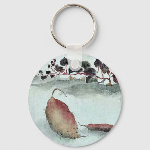 Chaveiro Batata doce com a planta que cresce no fundo