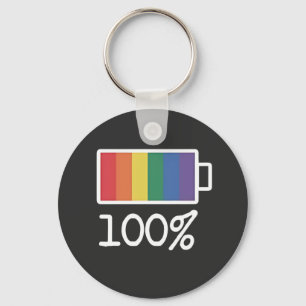 Chaveiro Bateria 100% de orgulho LGBT Engraçado pela Gay Ig