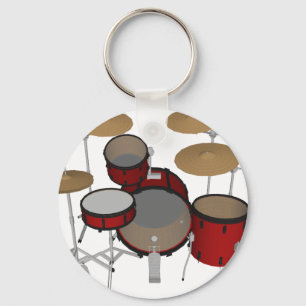 Chaveiro Bateria: Kit de Bateria Vermelho: Modelo 3D: