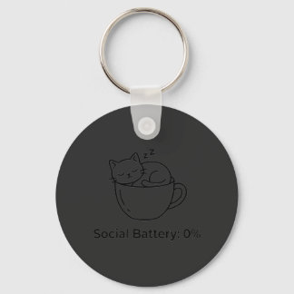 Chaveiro Bateria Social Zero Introvertido Gato Frente Céreb