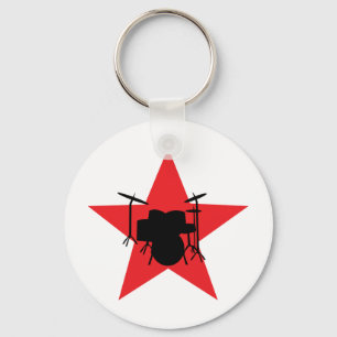 Chaveiro baterista vermelho do cilindro da estrela
