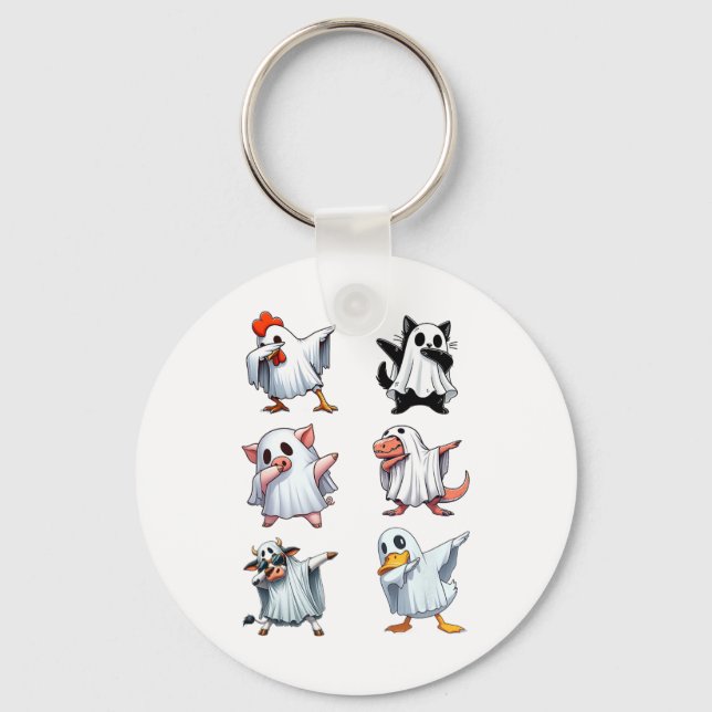 Chaveiro Batidos Animais Fazenda Halloween Fantasma Engraça (Frente)