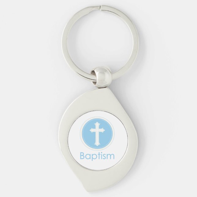 Chaveiro Batismo, Nome Personalizado, Filho de Deus Azul (Frente)