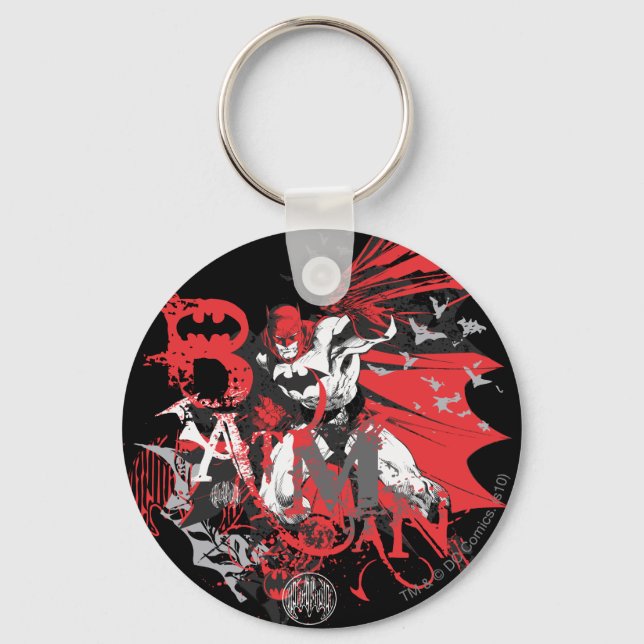 Chaveiro Batman Red and Black Collage (Frente)