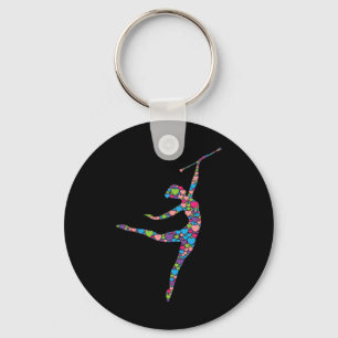 Chaveiro Baton Twirling Girl - Silhout Dancing Twirler M