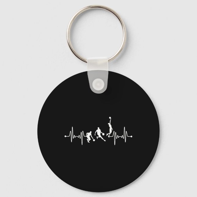 Chaveiro Bbyll Ekg Heartbeat do Jogador de Bysketbyll (Frente)