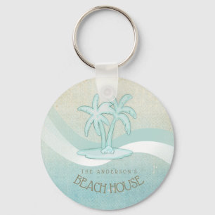 Chaveiro Beach House Palm Trees Aqua ID623