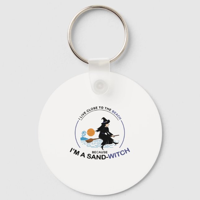 Chaveiro Beach Sand-Witch para a Festa de Halloween (Frente)