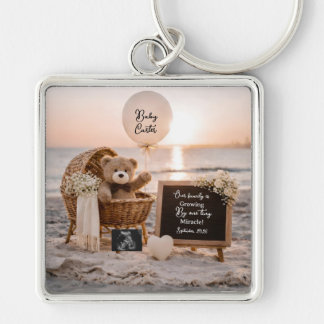 Chaveiro beach sunset pregnancy announcement teddy keepsake