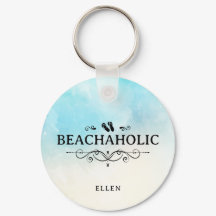 Beachaholic Watercolor Beach Personalizado