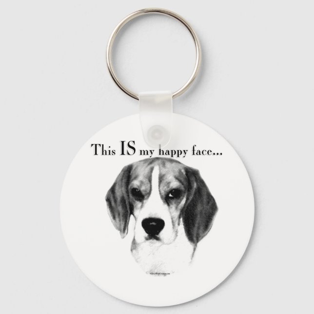 Chaveiro Beagle Happy Face (Frente)